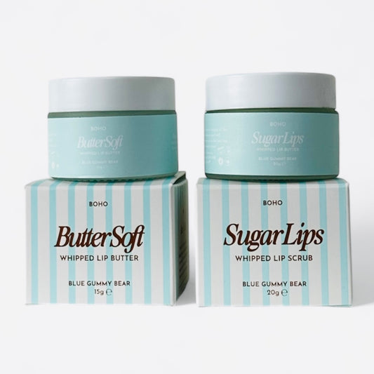 Blue Gummy Bear Vegan Lip Kit - Lip Balm and Lip Scrub